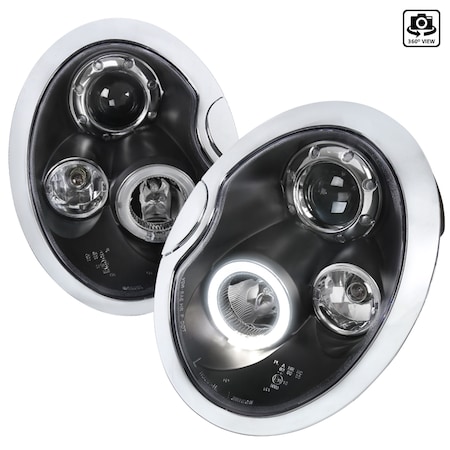 Spec-D Tuning 02-05 Mini Cooper Halo LED Projector Black 2LHP-MINI01JM-TM